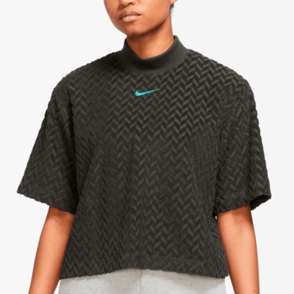 Nike Modern Everyday Sportswear Short Sleeve Top (Sequoia/Light Menta)